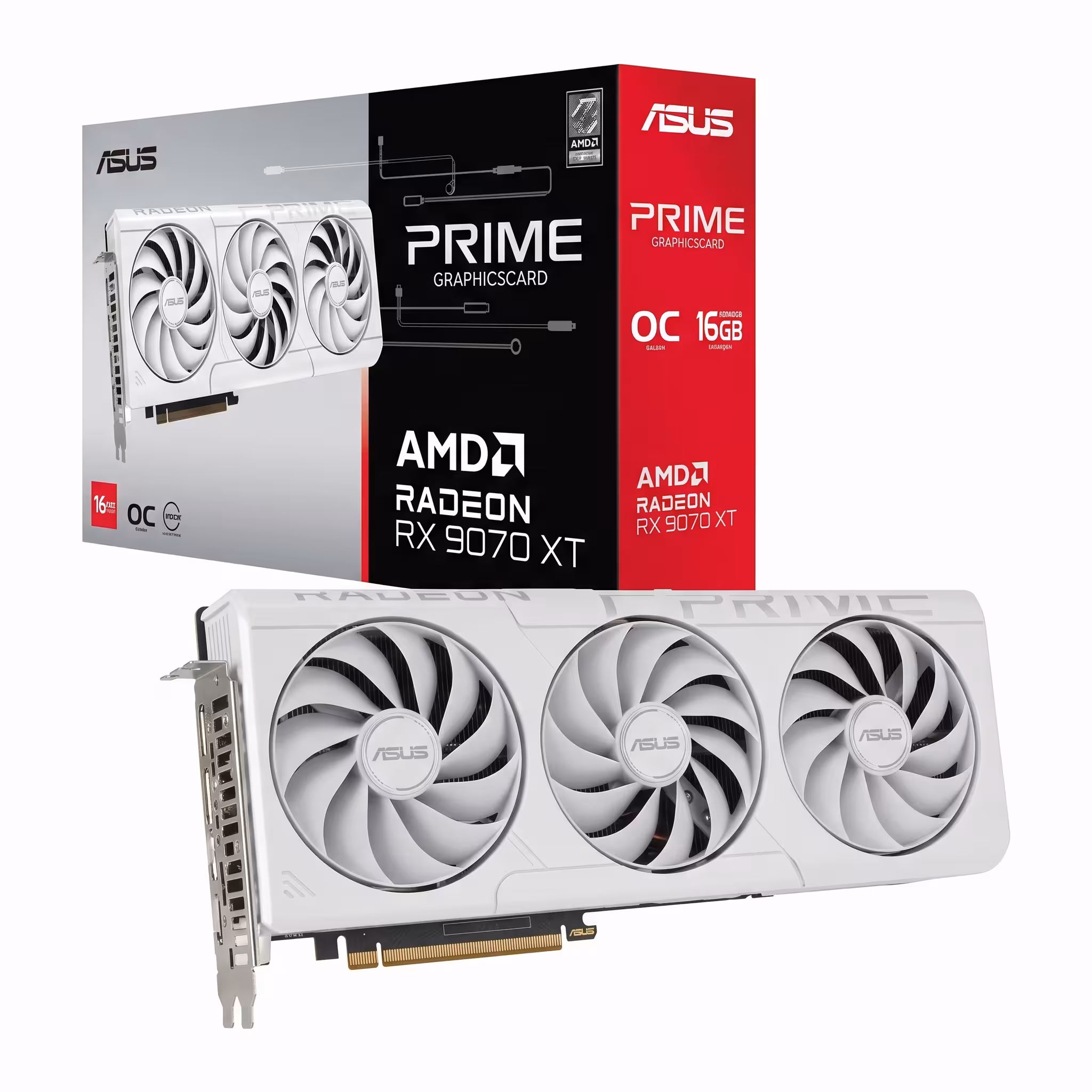 VIDEO ASUS PRIME RADEON RX 9060 XT 8GB GDDR6 OC EDITION | FAN COOLER X 3 | HDMI X 1 - DISPLAYPORT X2 | PRIME-RX9060XT-
