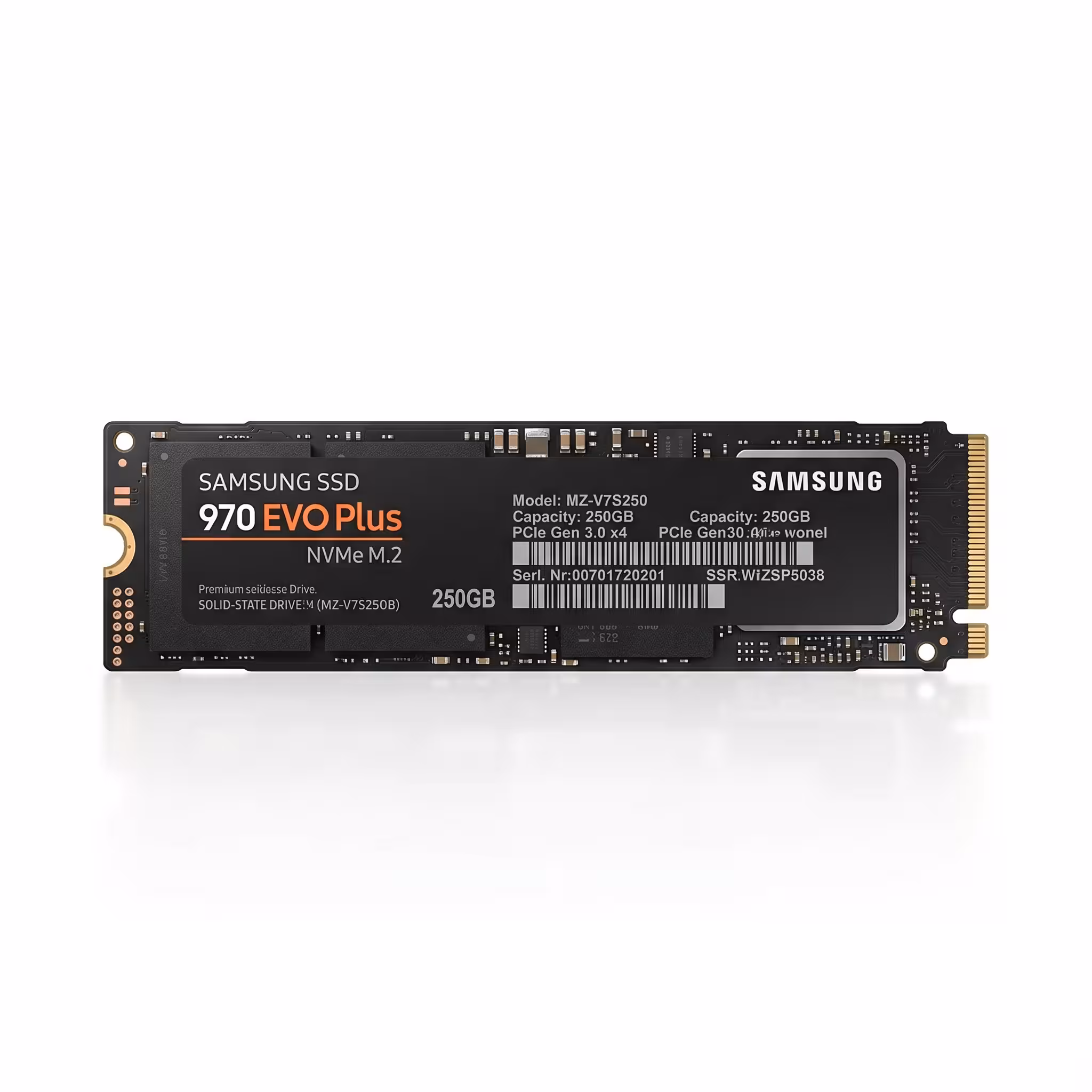UNIDAD DE ESTADO SOLIDO SAMSUNG 970 EVO PLUS 250GB M.2 2280 PCIE X4 NVME | LEC 3,500 MB/s | ESC 2,300 MB/S( MZ-V7S250B )