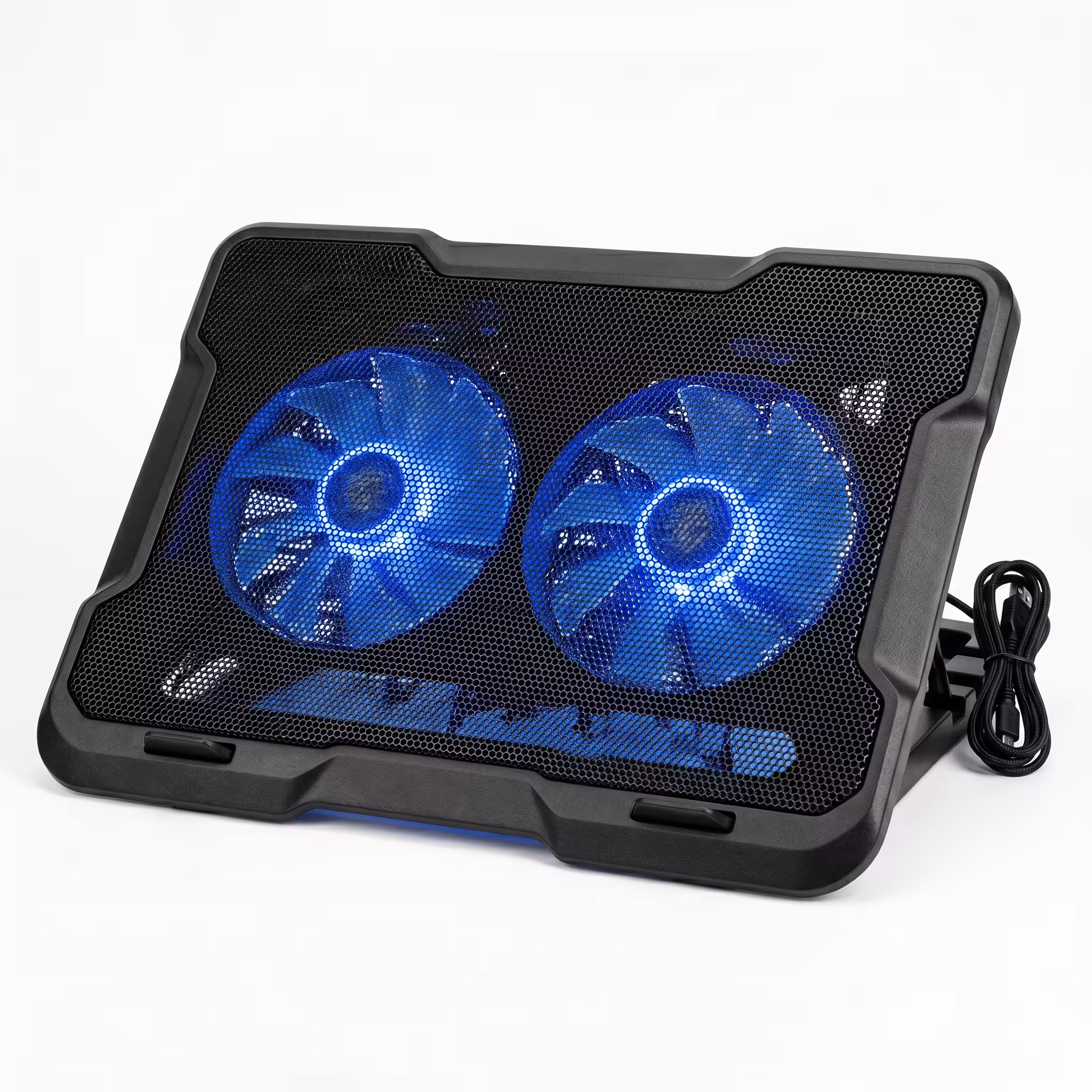 COOLER TEROS TE-7020N | FAN COOLER 12CM X2 | COMPATIBLE CON NOTEBOOK HASTA 15.6" LED AZUL