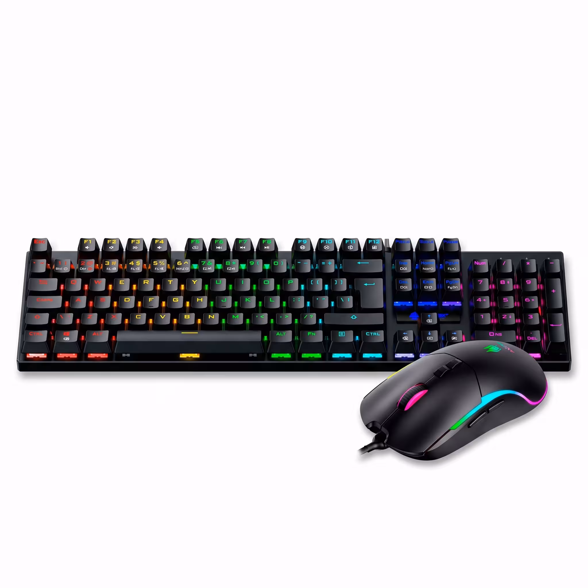 KIT GAMING ANTRIX GC-3100 X2 NEGRO SWITCH AZUL TECLADO MECANICO Y MOUSE RGB HASTA 7200DPI (AGC-3100WRE-SP)