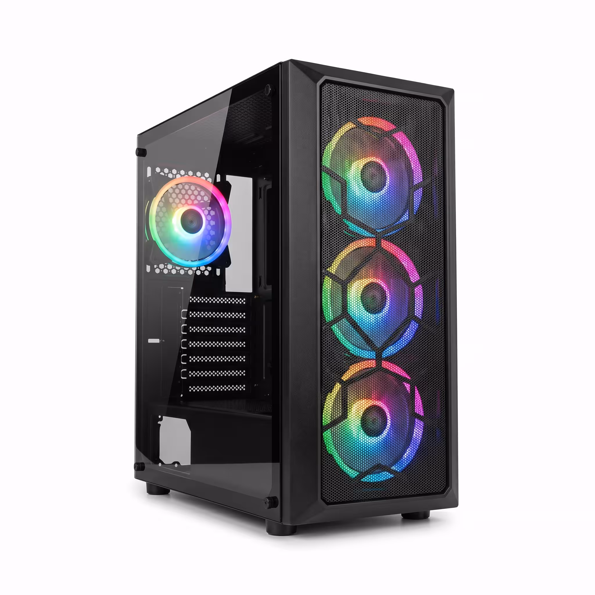 CASE ATX HALION STINGRAY C903 RGB GAMING BLACK PANEL DE VIDRIO TEMPLADO COOLER FAN RGB C/REMOTO