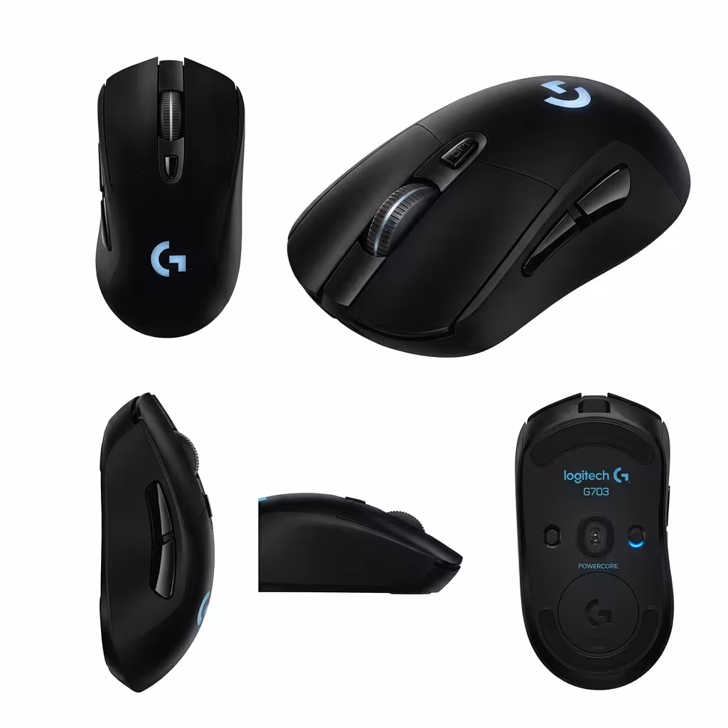 MOUSE LOGITECH G G703 LIGTHSPEED WIRELESS NEGRO HERO 25K (910-005639)