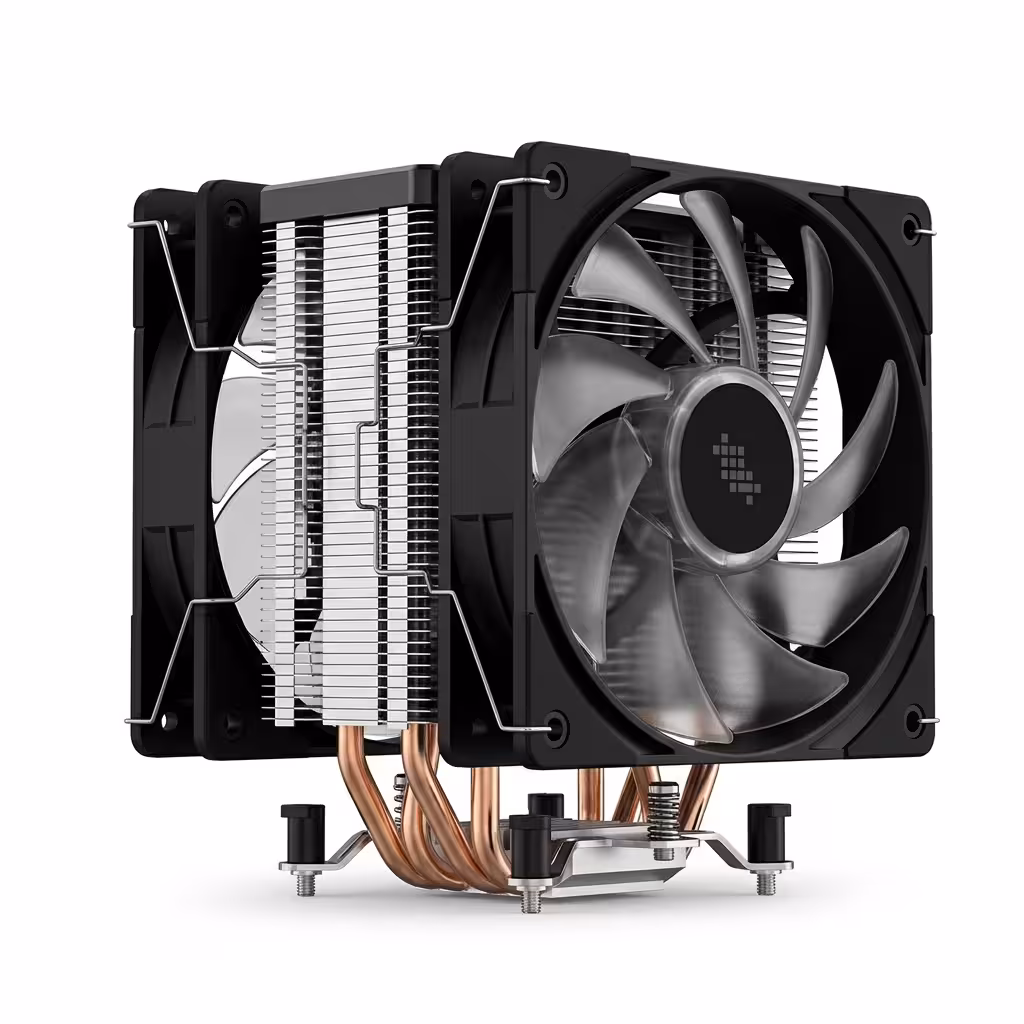 DEEPCOOL AG400 PLUS DISIPADOR CPU NEGRO COOLER FAN X2 12CM ITEL LGA 1700 AMD AM4-AM5