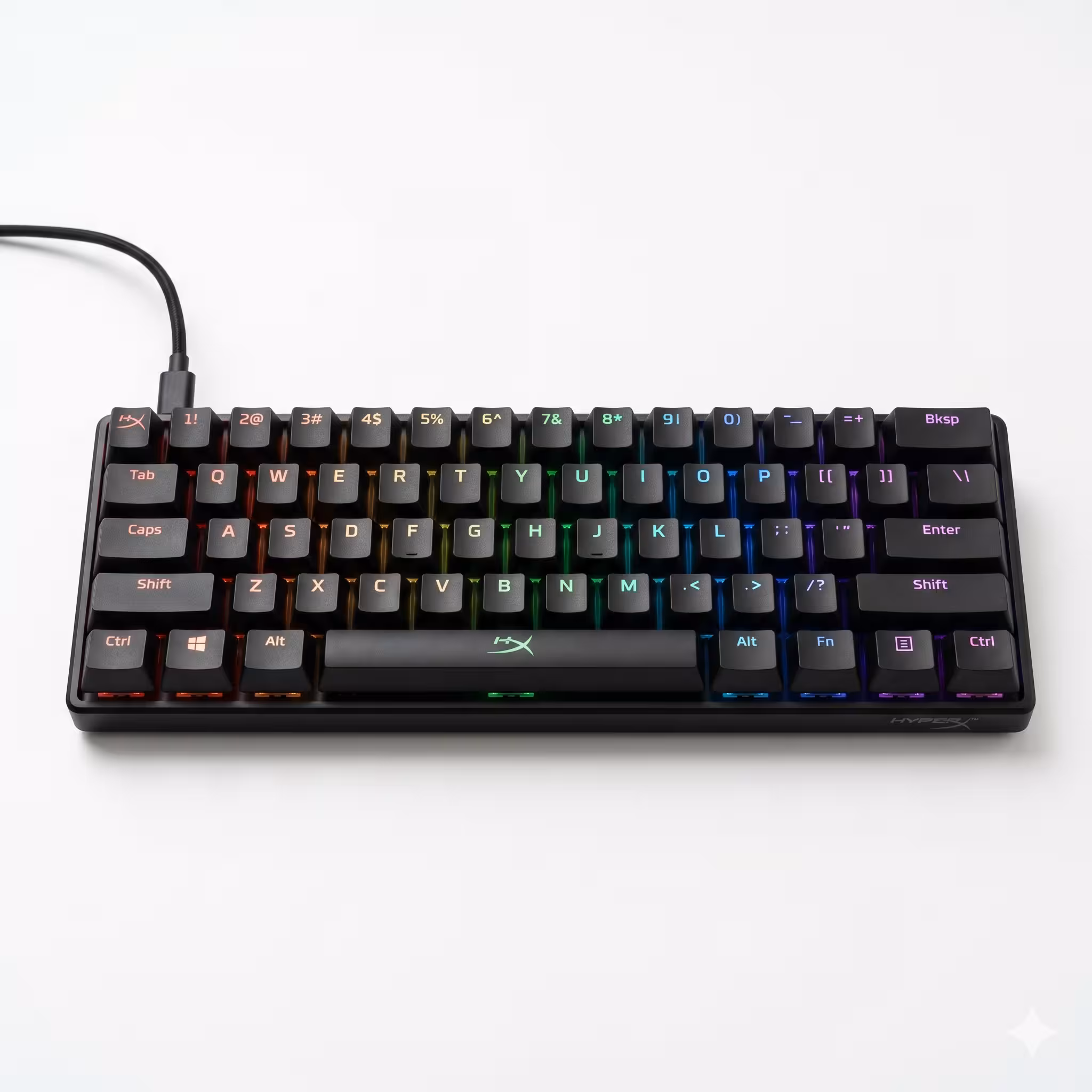 TECLADO MECANICO HYPERX ALLOY ORIGINS 60 HX NEGRO | SWITCH ROJO | 60% INGLES | COMP. PC,PS5,PS4,XBOX (4P5E1AA#ABA)