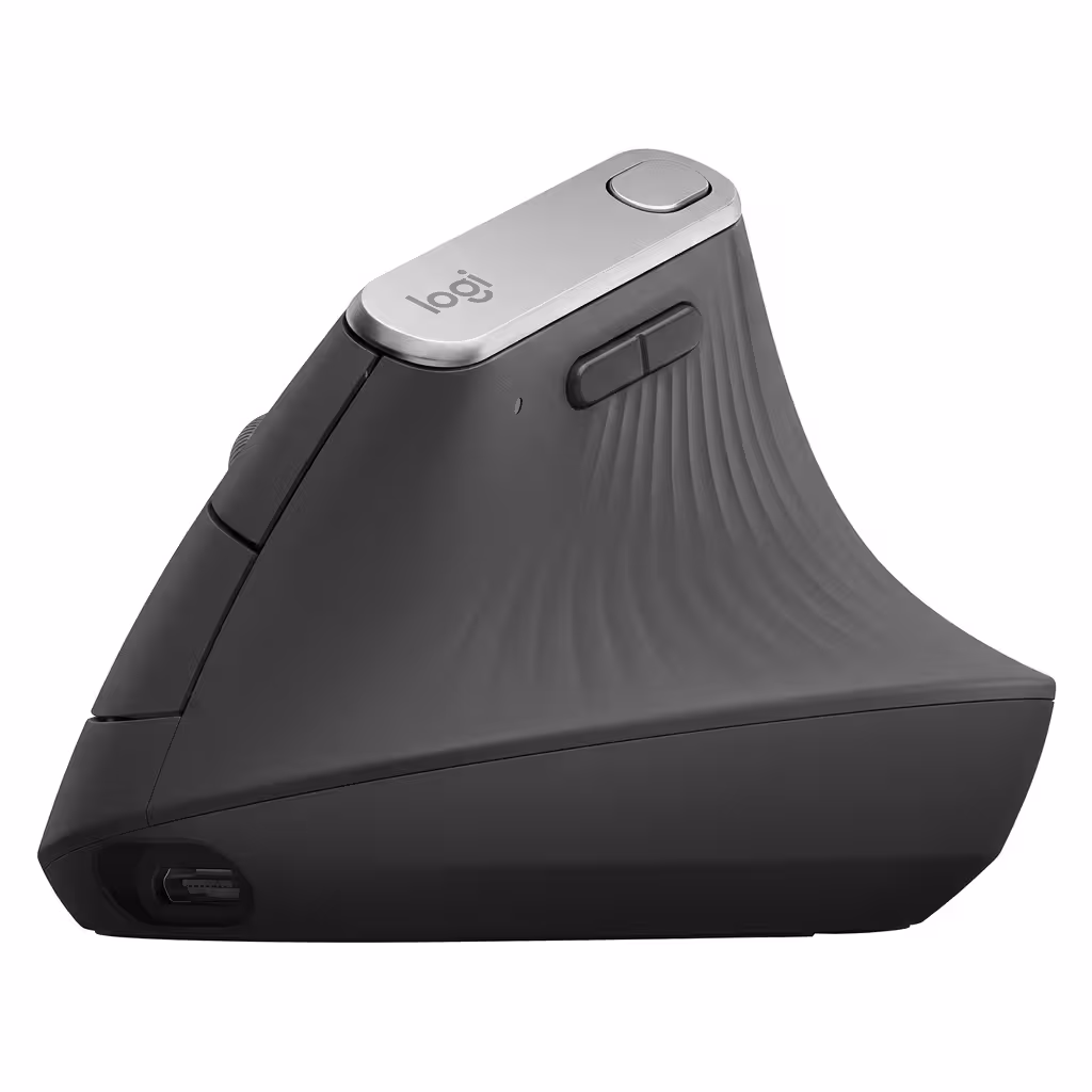 MOUSE LOGITECH MX VERTICAL ADVANCED ERGONOMIC WIRELESS/BLUETOOTH USB-C BLACK (910-005449)