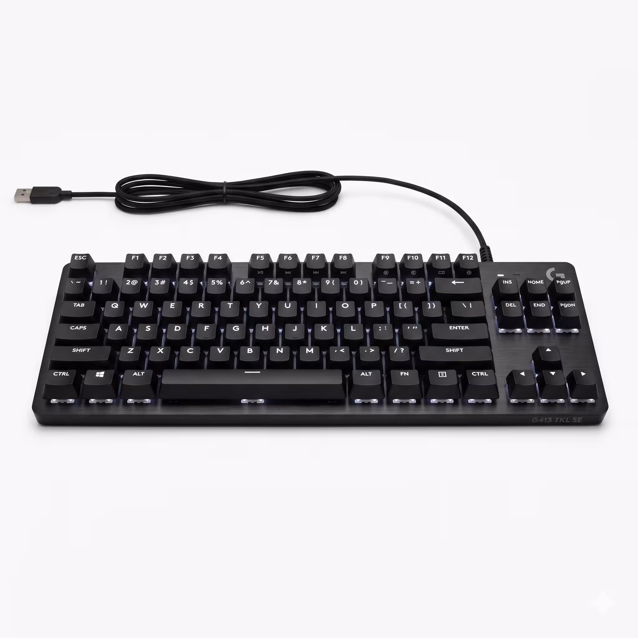 TECLADO LOGITECH G413 TKL SE BLACKLIGHT MECHANICAL AL 80% GAMING NEGRO (920-010442)