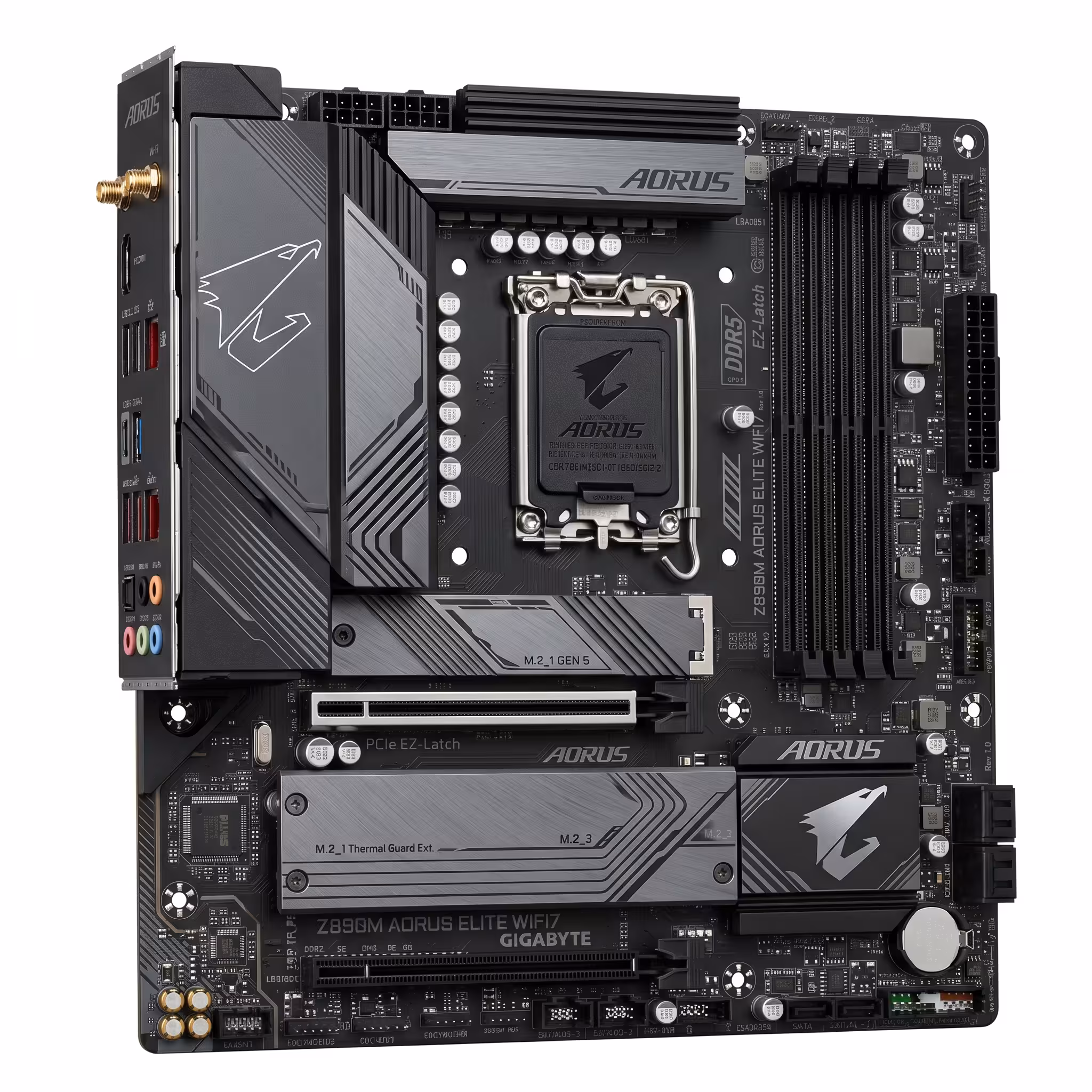 PLACA GIGABYTE Z890M AURUS ELITE WIFI7 AI DDR5 INTEL CORE ULTRA 2.0 LGA1851 PCIE 5.0 GAMING