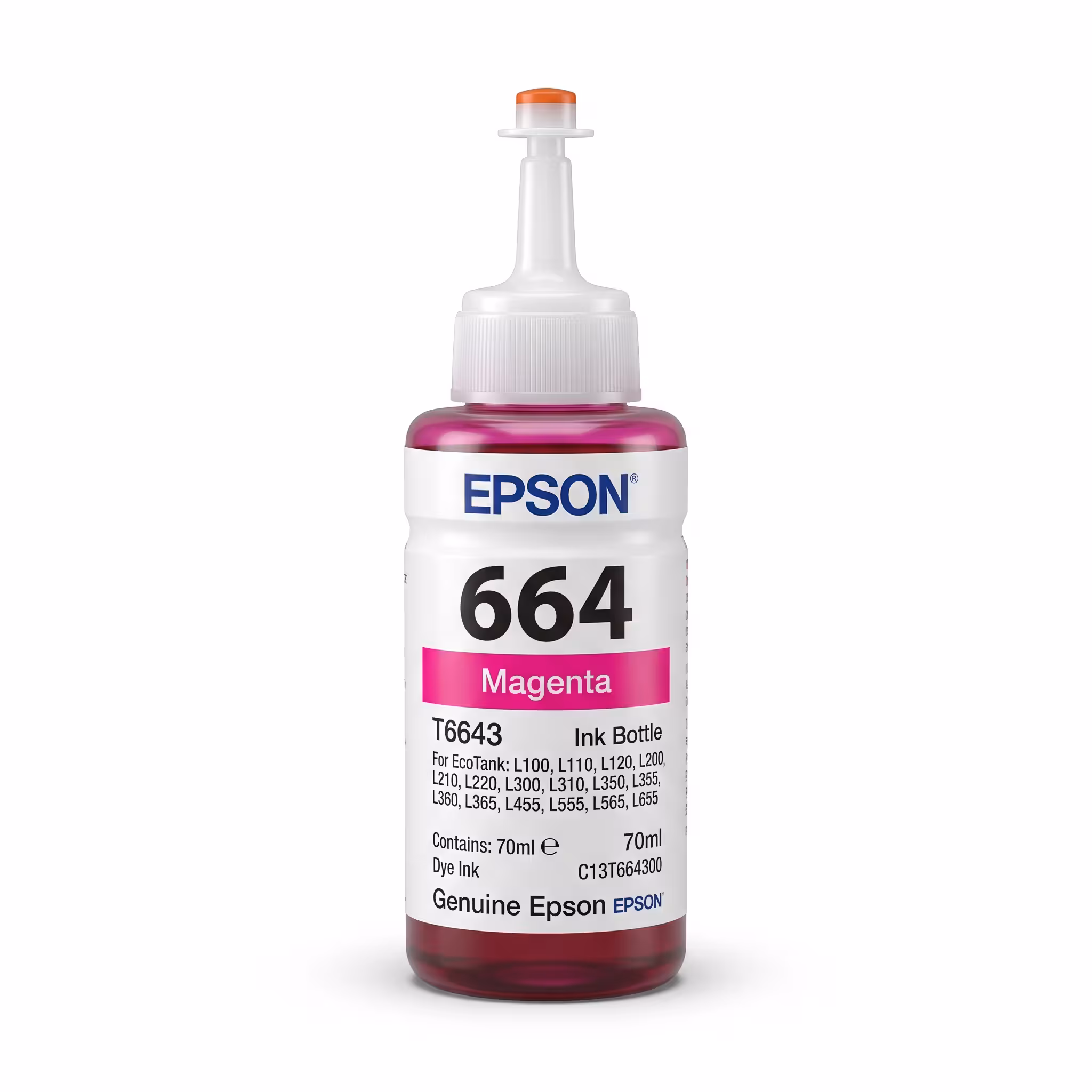 CARTUCHO DE TINTA EPSON T6643 MAGENTA (L210,L355,L555)