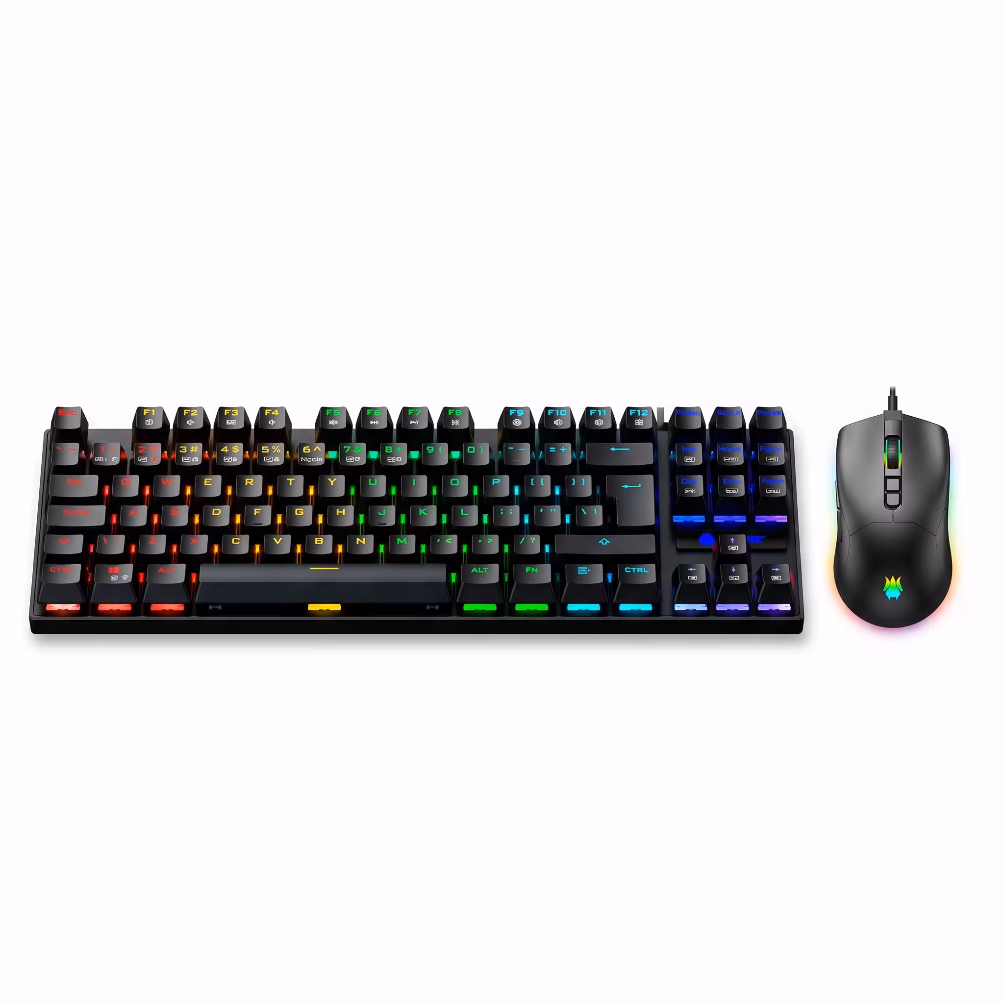 KIT GAMING ANTRIX GC-3100 X2 NEGRO SWITCH ROJO TECLADO MECANICO Y MOUSE RGB HASTA 7200DPI (AGC-3100WRE-SP)