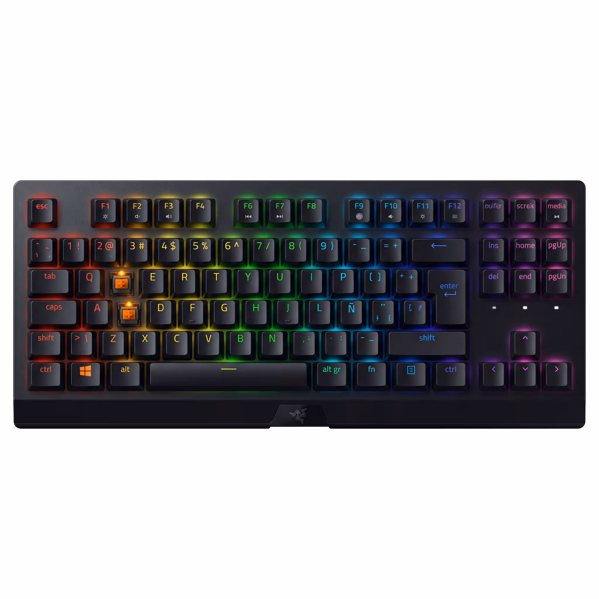 TECLADO RAZER BLACKWIDOW V4 TKL HYPERSPEED WIRELESS/BT MECHANICAL 980H SWITCH ORANGE HOT-SWAP ESPAÑOL CHROMA (RZ03-05480600-R311)
