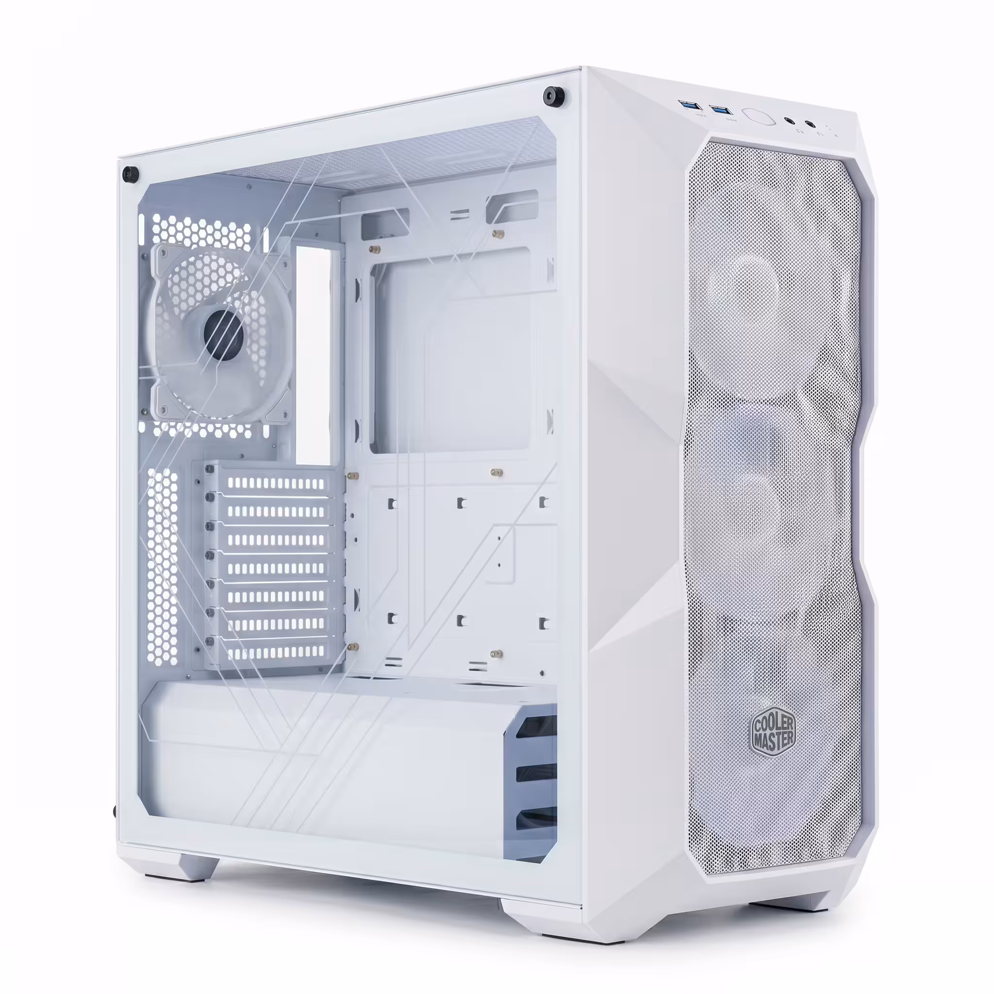 CASE COOLER MASTER MASTERBOX TD500 MESH | ARGB | WHITE | S/FUENTE | VIDRIO TEMPLADO | USB 3.2/2.0 ( MCB-D500D-WGNN-S01)