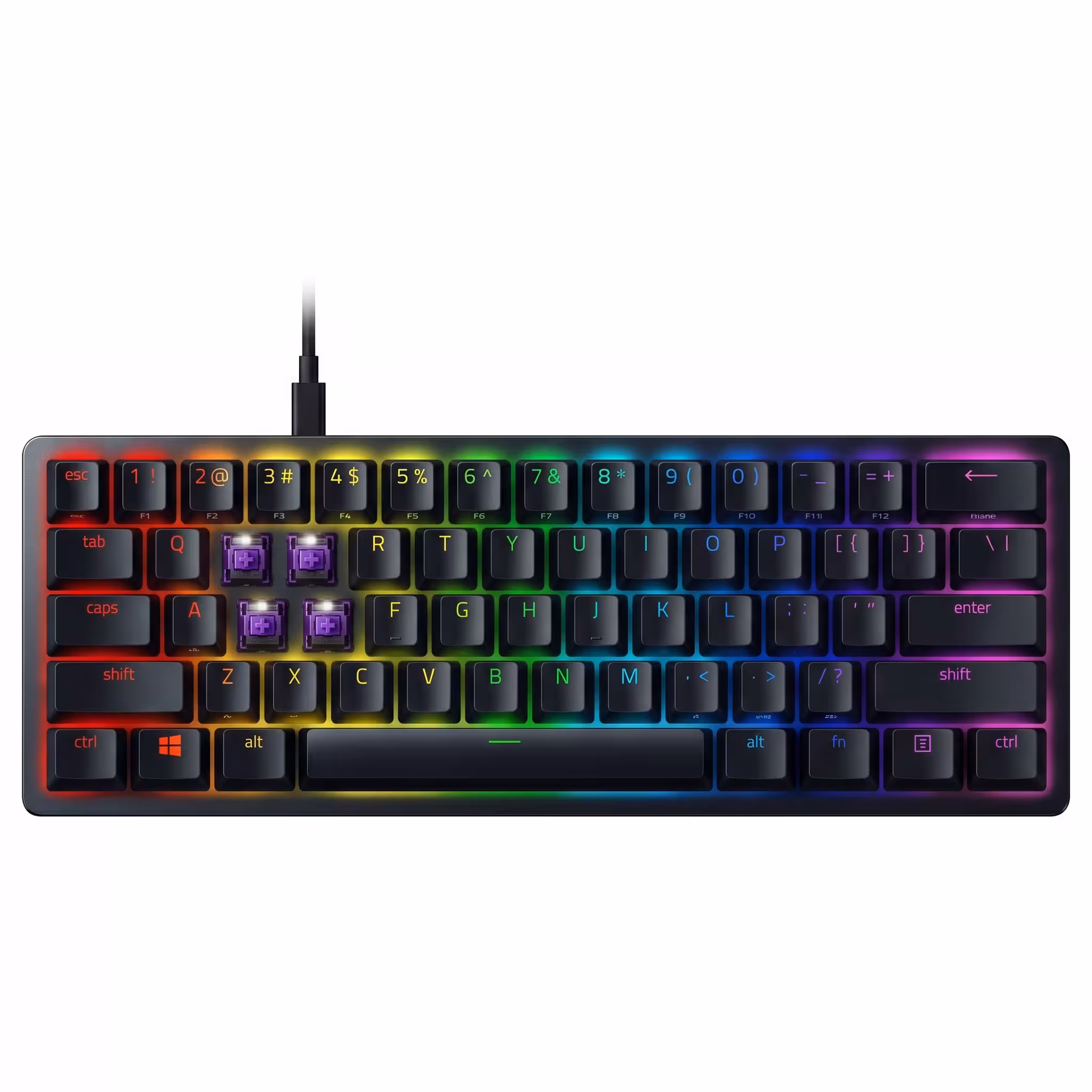 TECLADO RAZER HUNTSMAN MINI OPTO MECHANICAL USB-C SWITCH PURPLE 100M SP CHROMA NEGRO (RZ03-03392900-R311)