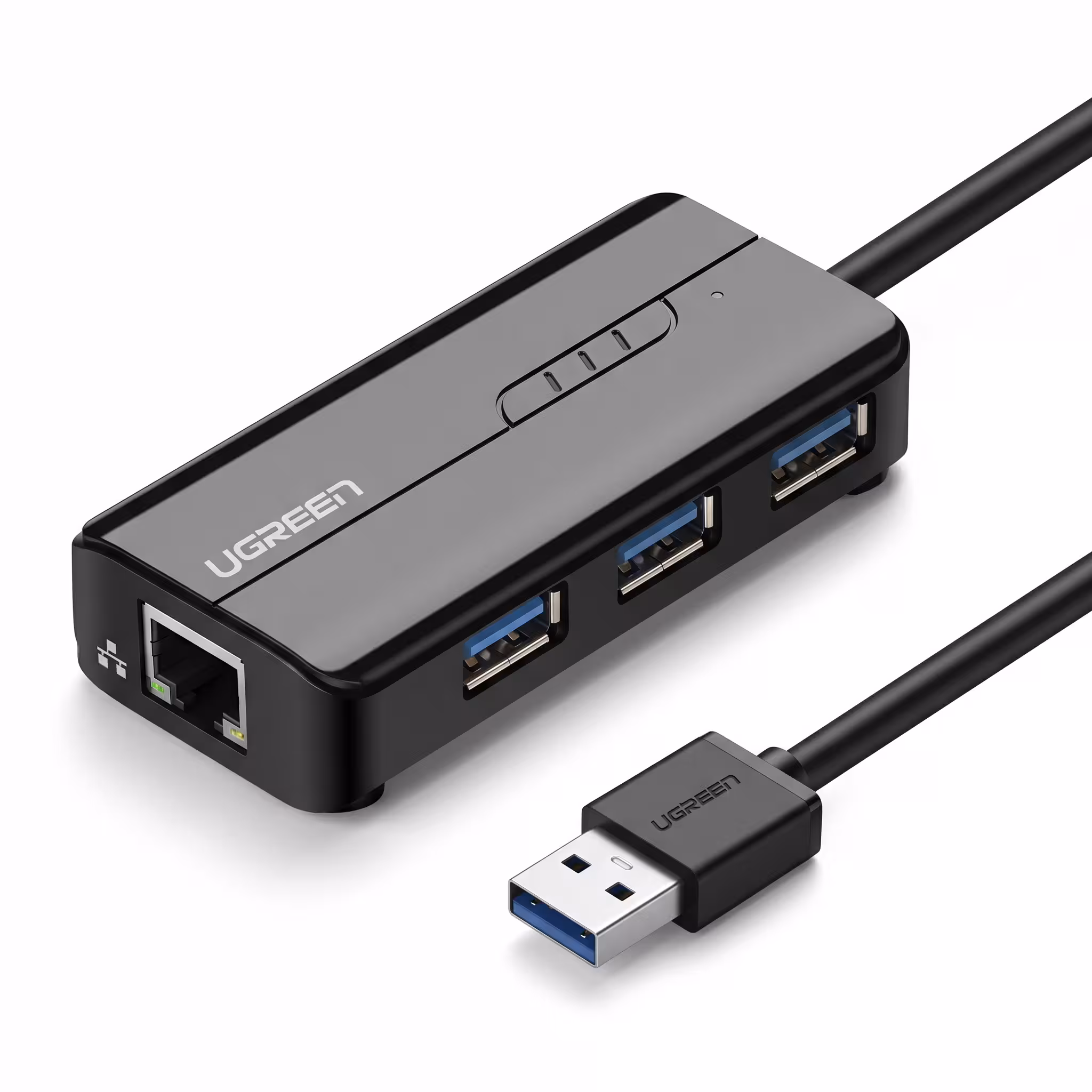 ADAPATADOR HUB UGREEN USB 3.0 X3 | CONECTOR ETHERNET RJ-45 GIGABYTE | MODELO 20265